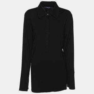Marina Sport by Marina Rinaldi Black Jersey Embellished Collar Full Sleeve T-Shirt L, Shirts & Tops - Luxury Closet catalog