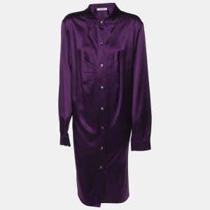 Marina Rinaldi Purple Stretch Silk Long Sleeve Long Shirt L, Shirts & Tops - Luxury Closet