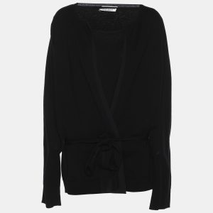 Marina Rinaldi Black Knit Belted Sweater L, Sweaters & Cardigans - Luxury Closet