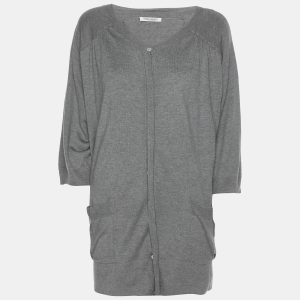Marina Rinaldi Grey Knit Button Front Sweater XL, Sweaters & Cardigans - Luxury Closet