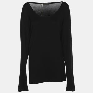 Marina Rinaldi Black Jersey Long Sleeve Top L, Shirts & Tops - Luxury Closet catalog