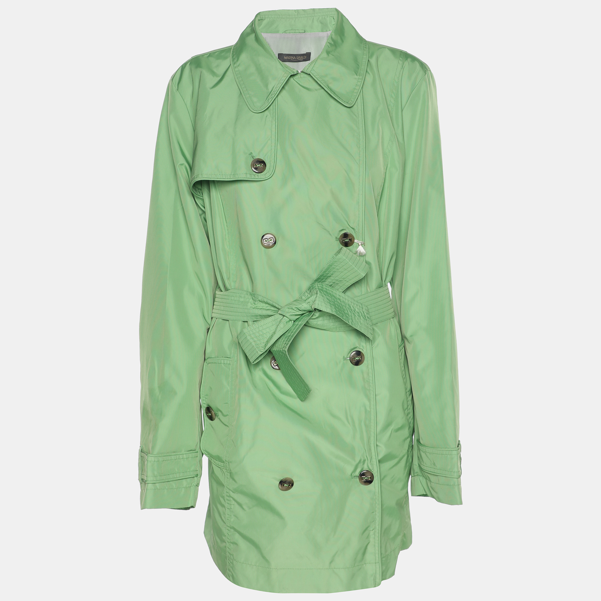Marina Rinaldi Green Nylon Belted Jacket L, Coats & Jackets - Luxury Closet catalog