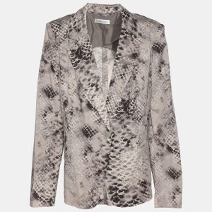 Marina Rinaldi Brown Printed Cotton Single Breasted Blazer L, Coats & Jackets - Luxury Closet catalog