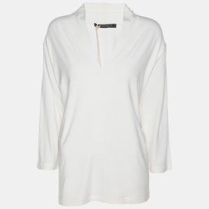 Marina Rinaldi Cream Jersey V Neck Tops L, Shirts & Tops - Luxury Closet catalog