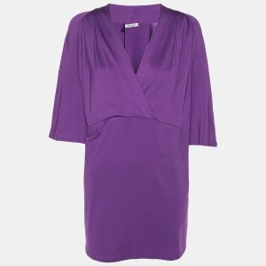 Marina Rinaldi Purple Jersey V Neck Tunic L, Shirts & Tops - Luxury Closet