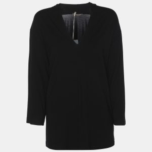 Marina Rinaldi Black Jersey 3/4 Sleeve V Neck Blouse L, Shirts & Tops - Luxury Closet catalog