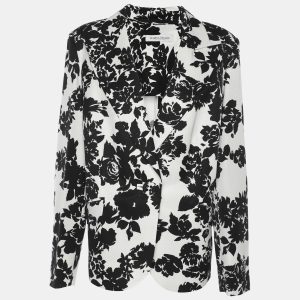 Marina Rinaldi Black/White Ottoman Print Single Breasted Blazer L, Coats & Jackets - Luxury Closet catalog