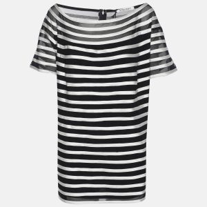 Marina Rinaldi Midnight Blue/White Jersey Ribbon Scoop Neck Tops XL, Shirts & Tops - Luxury Closet catalog