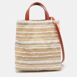 Marni Tricolor Leather and Straw Mini Museo Tote, Tote Handbags - Luxury Closet catalog