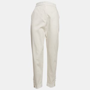 Max Mara White Cotton Blend Trousers L, Clothing - Luxury Closet catalog