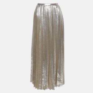 Max Mara Silver Georgette Pleated Maxi Skirt S, Skirts - Luxury Closet catalog