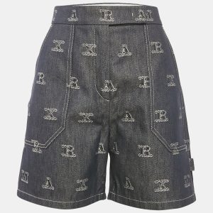 Max Mara Blue  Jacquard Canvas Shorts M, Shorts - Luxury Closet