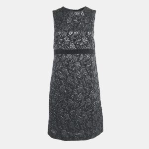 Max Mara Studio Black Jacquard Sleeveless Mini Dress M, Dresses - Luxury Closet
