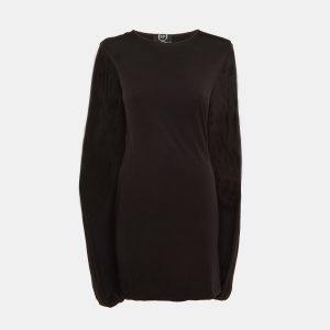 McQ by Alexander McQueen Black Jersey Gathered Mini Dress M, Dresses - Luxury Closet