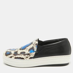 McQ by Alexander McQueen Size 41 Multicolor Leather and Python Leather Slip On Sneakers, Athletic Shoes & Sneakers - Luxury Closet