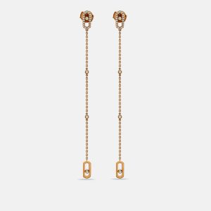 Messika Move Uno Diamonds 18k Rose Gold Pendant Earrings, Earrings - Luxury Closet catalog