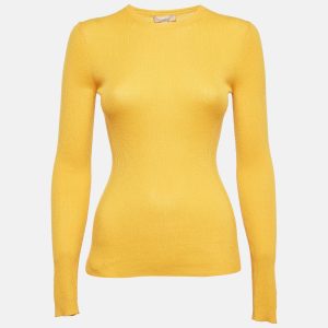 Michael Kors Lemon Yellow Cashmere Knit Jumper S, Sweaters & Cardigans - Luxury Closet