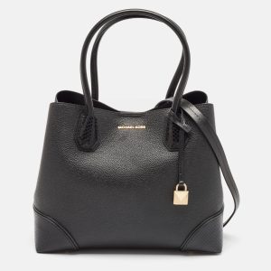 Michael Kors Black Snakeskin Embossed and Leather Mercer Gallery Center Zip Satchel, Satchels - Luxury Closet catalog