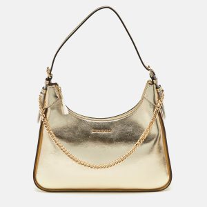 Michael Kors Gold Leather Large Wilma Chain Hobo, Shoulder Bags - Luxury Closet catalog