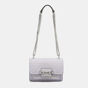 Michael Kors Lavander Signature Coated Canvas XS Heather Crossbody Bag, Handbags - Luxury Closet
