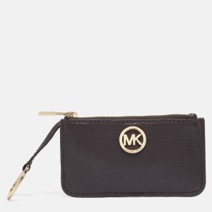 Michael Kors Dark Brown Leather Top Zip Coin Purse, Wallets & Money Clips - Luxury Closet catalog