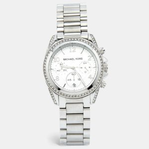 Michael Kors Silver Stainless Steel Crystal Blair MK5165 Women's Wristwatch 39 mm, Watches - Luxury Closet catalog