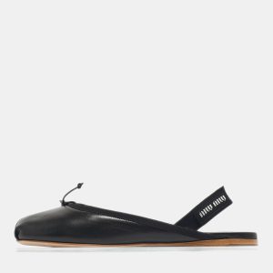 Miu Miu Black Leather Ballerina Flat Mules Size 37, Flats - Luxury Closet catalog