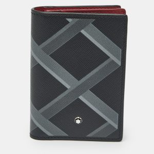 Montblanc Black/Grey Printed Leather Business Card Holder, Wallets & Money Clips - Luxury Closet catalog