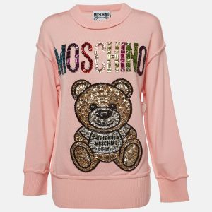 Moschino Pink Wool Embellished Teddy Bear Sweater XS, Sweaters & Cardigans - Luxury Closet catalog