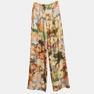 Nanushka Multicolor Watercolor Print  Silk Trousers XS, Clothing - Luxury Closet catalog