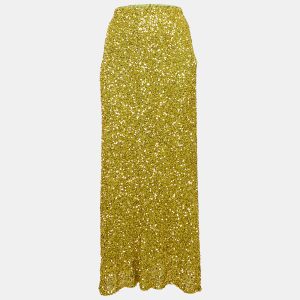 Never fully dressed Lime Green Sequin Dorris Skirt S, Skirts - Luxury Closet
