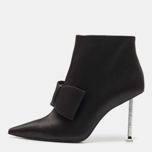 Nicoli Black Satin Jarvis Booties Size 38, Boots - Luxury Closet catalog