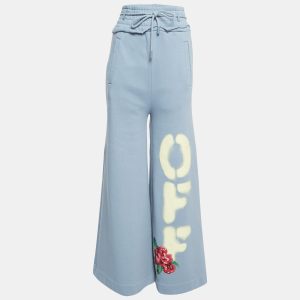 Off-White Blue Cotton Wide Leg Sweatpants XXS, Clothing - Luxury Closet catalog