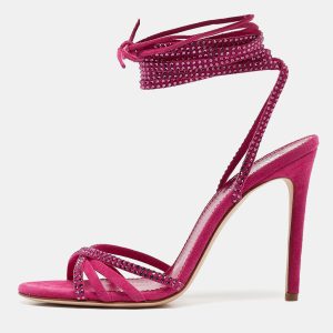 Paris Texas Pink Suede Crystal Embellished Holy Nicole Sandals Size 37, Sandals - Luxury Closet catalog