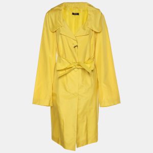 Persona Yellow Silk Belted Overcoat L, Coats & Jackets - Luxury Closet catalog