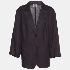 Perte by Krizia Purple Linen Single Breasted Blazer L, Coats & Jackets - Luxury Closet catalog