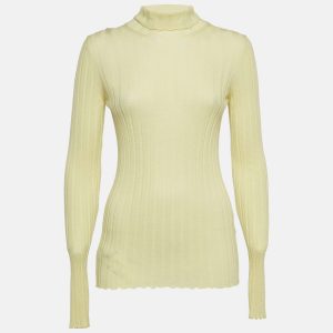 Petar Petrov Yellow Rib Knit Turtle Neck Sweater S, Sweaters & Cardigans - Luxury Closet