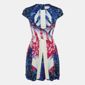 Peter Pilotto Blue Abstract Print Silk Mira Mini Dress S, Dresses - Luxury Closet