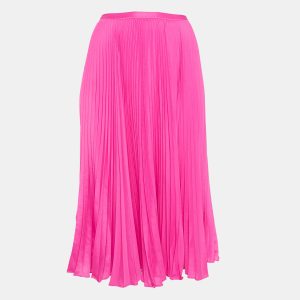 Polo Ralph Lauren Pink Crepe Plisse Midi Skirt M, Skirts - Luxury Closet