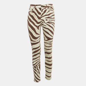 Polo Ralph Lauren Beige Animal Print Denim Ankle Length Jeans M Waist 28", Jeans - Luxury Closet