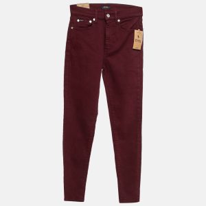 Polo Ralph Lauren Burgundy Denim Tompkins High Rise Jeans S Waist 26", Jeans - Luxury Closet