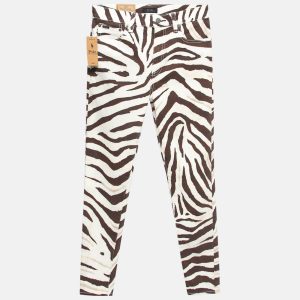 Polo Ralph Lauren Beige Zebra Print Denim Ankle Length Jeans M Waist 28", Jeans - Luxury Closet catalog