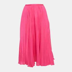 Polo Ralph Lauren Pink Plisse Crepe Midi Skirt S, Skirts - Luxury Closet