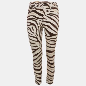 Polo Ralph Lauren Brown Zebra Print Denim Tompkins Skinny Jeans M Waist 27", Jeans - Luxury Closet