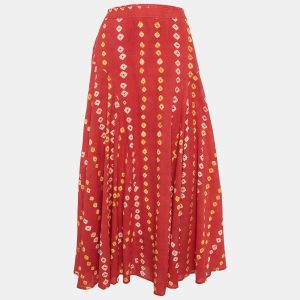 Polo Ralph Lauren Red Block Print Cotton Gauze Maxi Skirt M, Skirts - Luxury Closet catalog