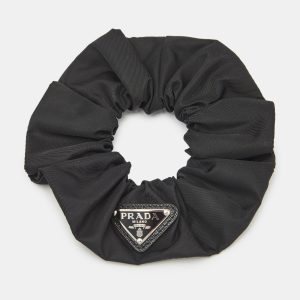 Prada Black Nylon Logo Plaque  Hair Scrunchie, Apparel & Accessories - Luxury Closet