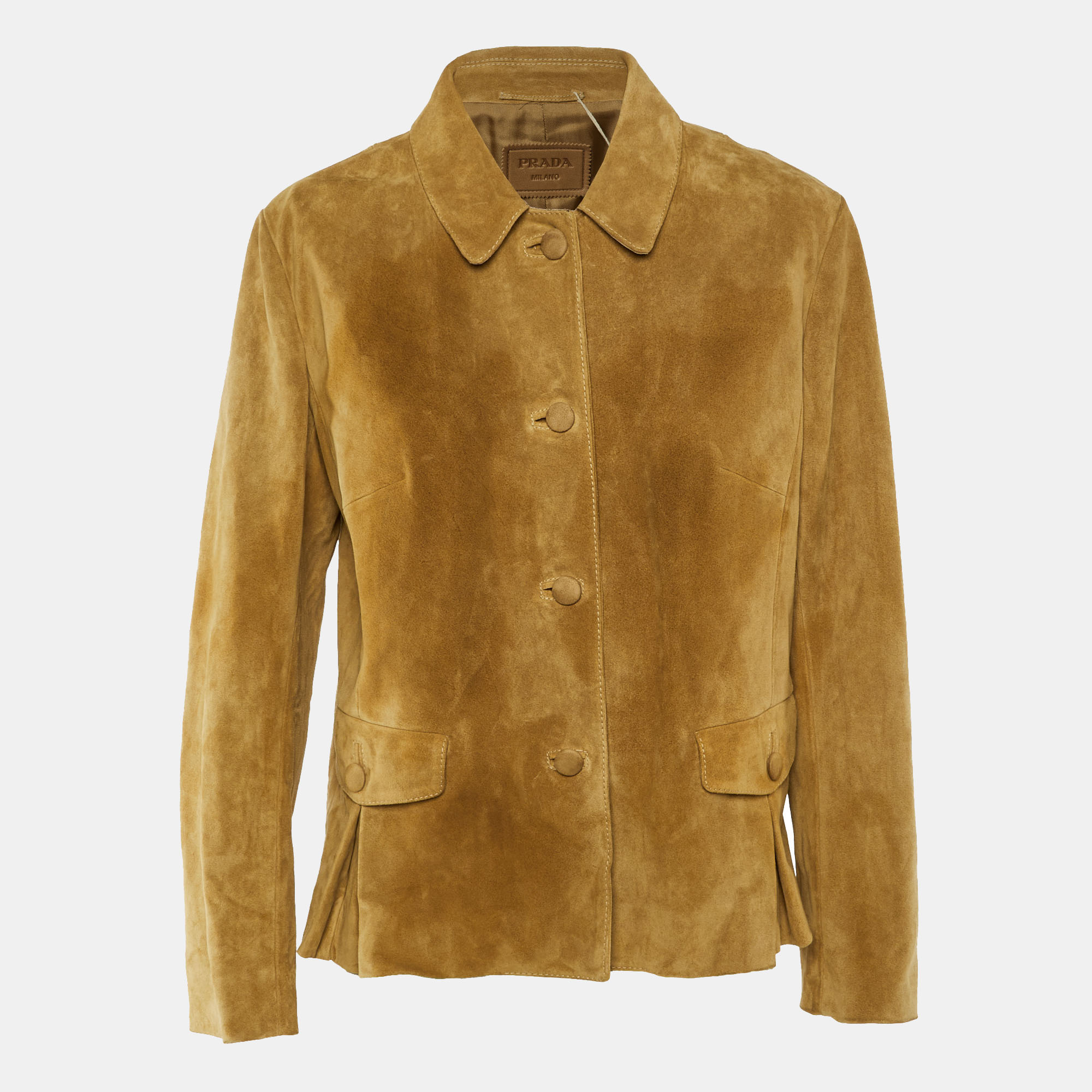 Prada Light Brown Suede Button Front Jacket M, Coats & Jackets - Luxury Closet catalog