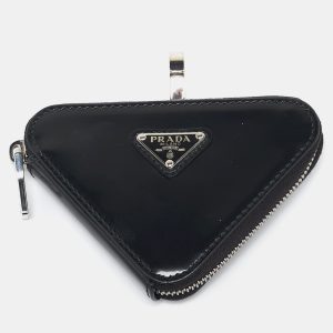 Prada Black Leather Triangle Pouch, Wallets & Money Clips - Luxury Closet catalog
