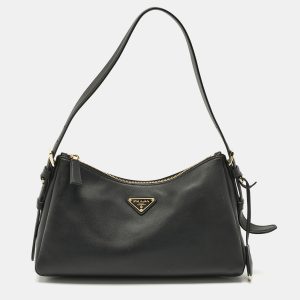 Prada Black Leather Medium Aimee Shoulder Bag, Shoulder Bags - Luxury Closet catalog