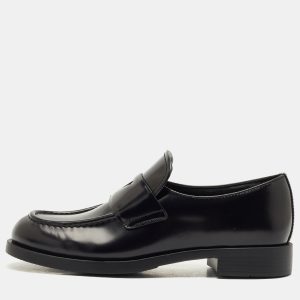 Prada Black Brushed Leather Slip On Loafers Size 37, Loafers & Slip-Ons - Luxury Closet catalog